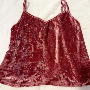 shein velvet  pink tank top